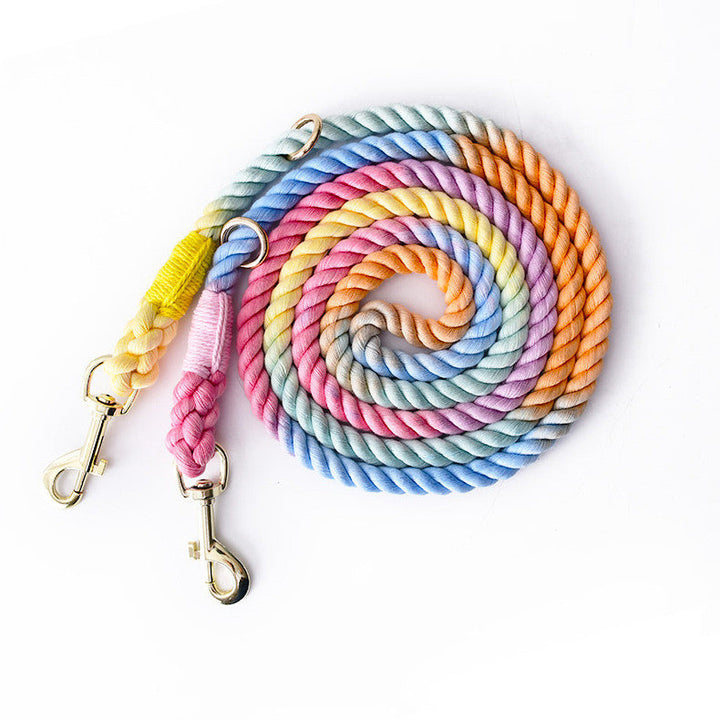 The Vibrant Rainbow Knitting Of Traction Rope: A Must-Have for Every Pet Owner
