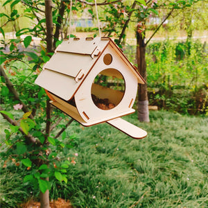 Enhance Your Garden with the Hanging Wooden Bird Feeder