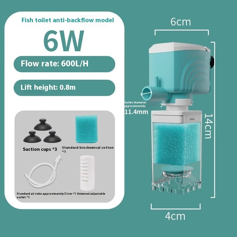 Aerating Anti Back Flow Filter for Fish Tank