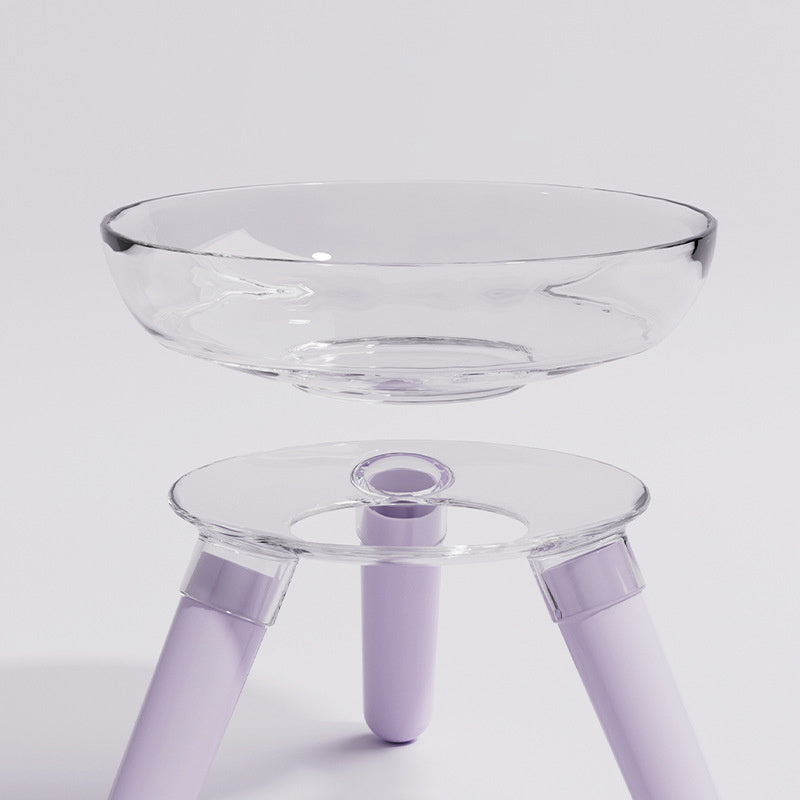 Anti-knock Feeder Transparent Glass Bowl Cat Bowl