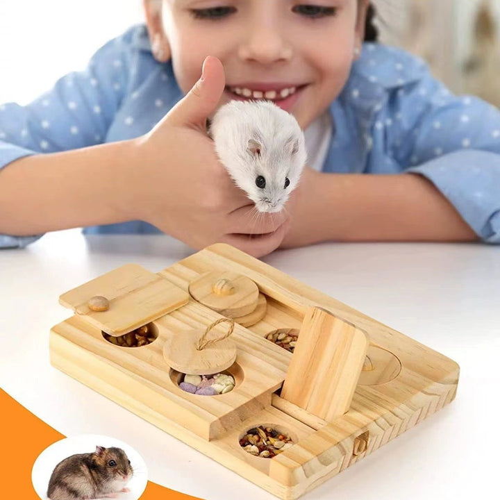 Wooden Hamster Feeder Household Feeding